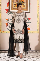 3 Piece Khaddi Net Embroidered Suit (AA5386)